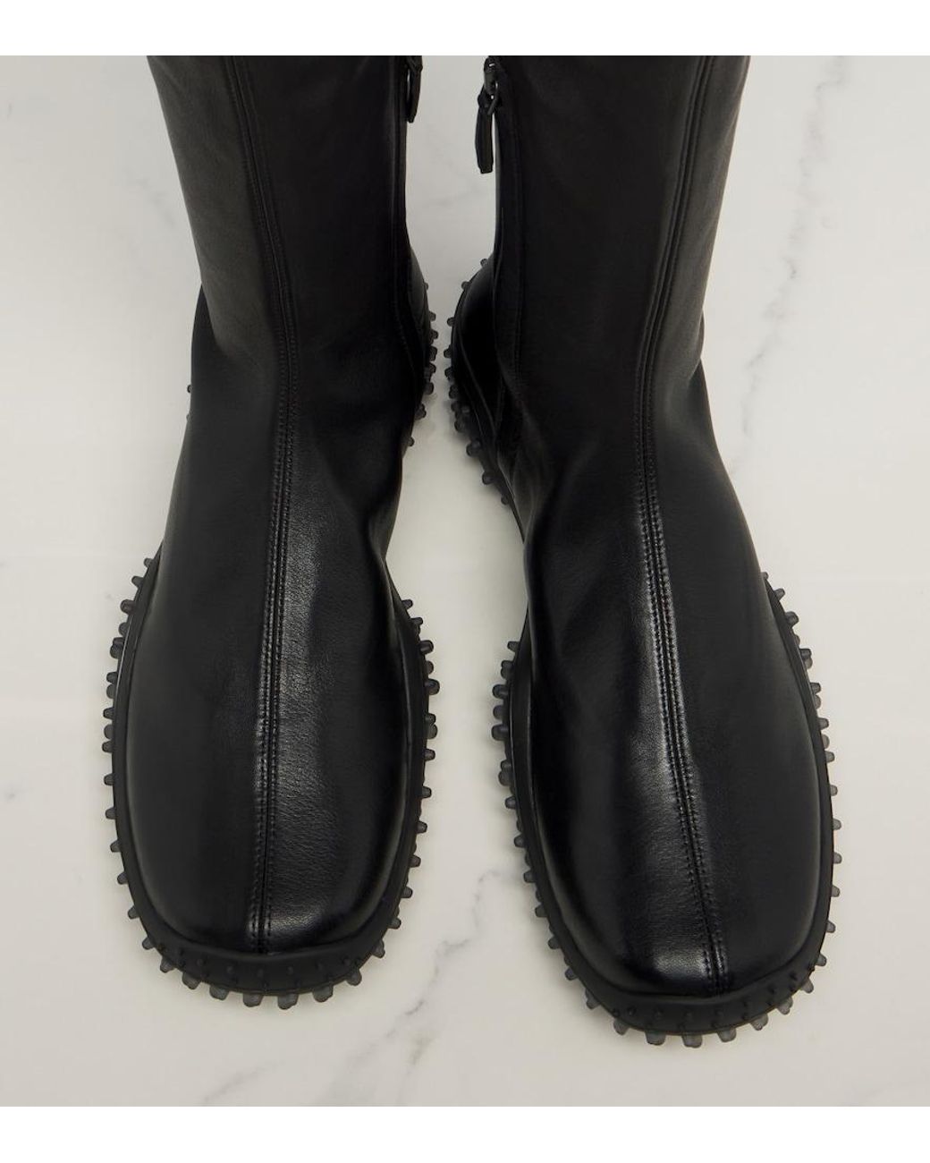 Miu Miu Black Leather Knee-High Boots