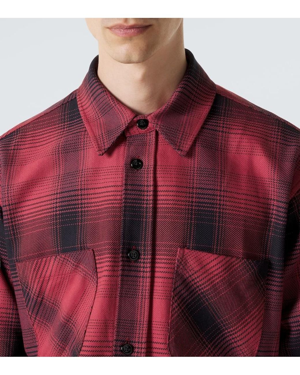 Our Legacy Red Checked Cotton Shirt for men