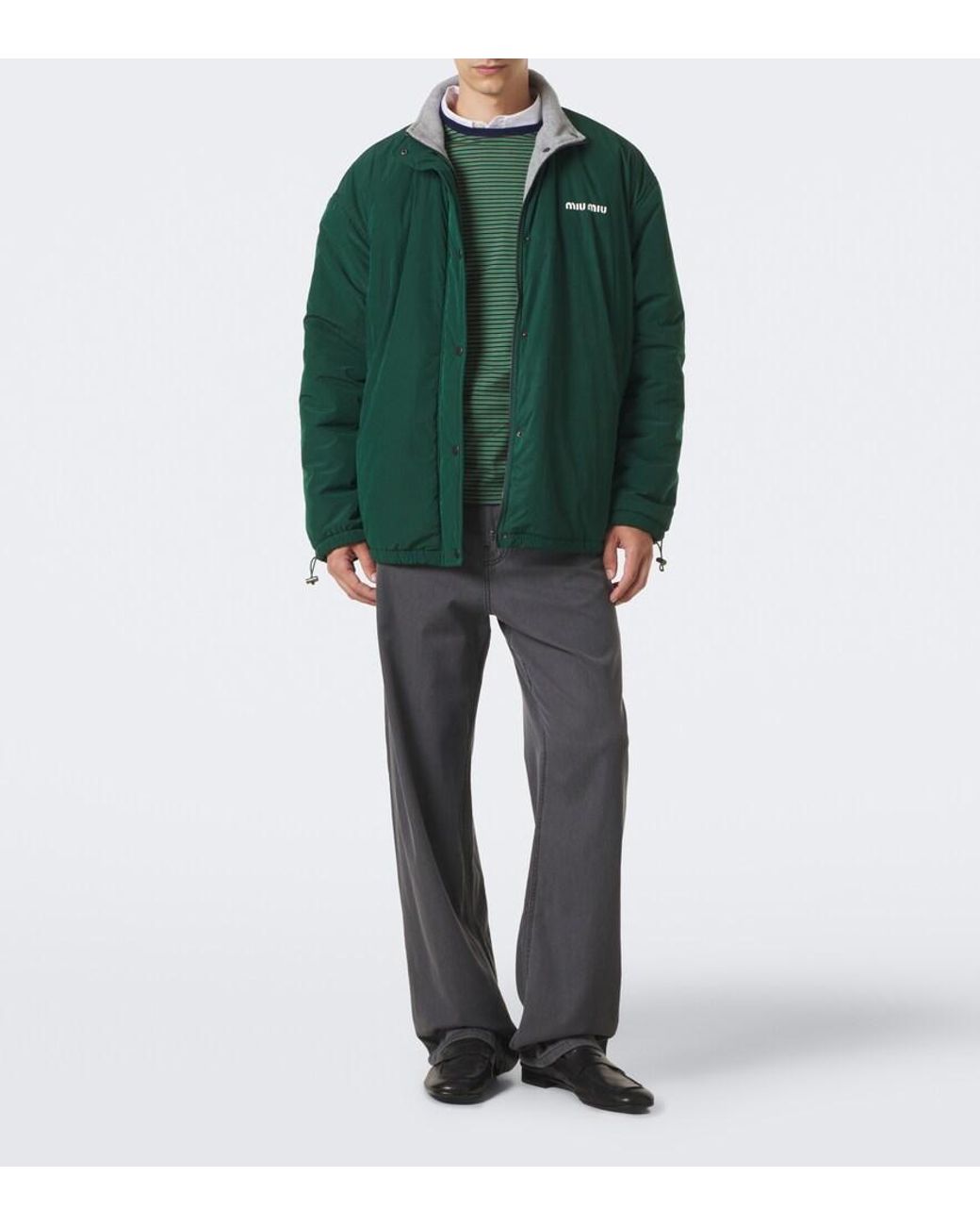 Miu Miu Green Logo Technical Jacket for men