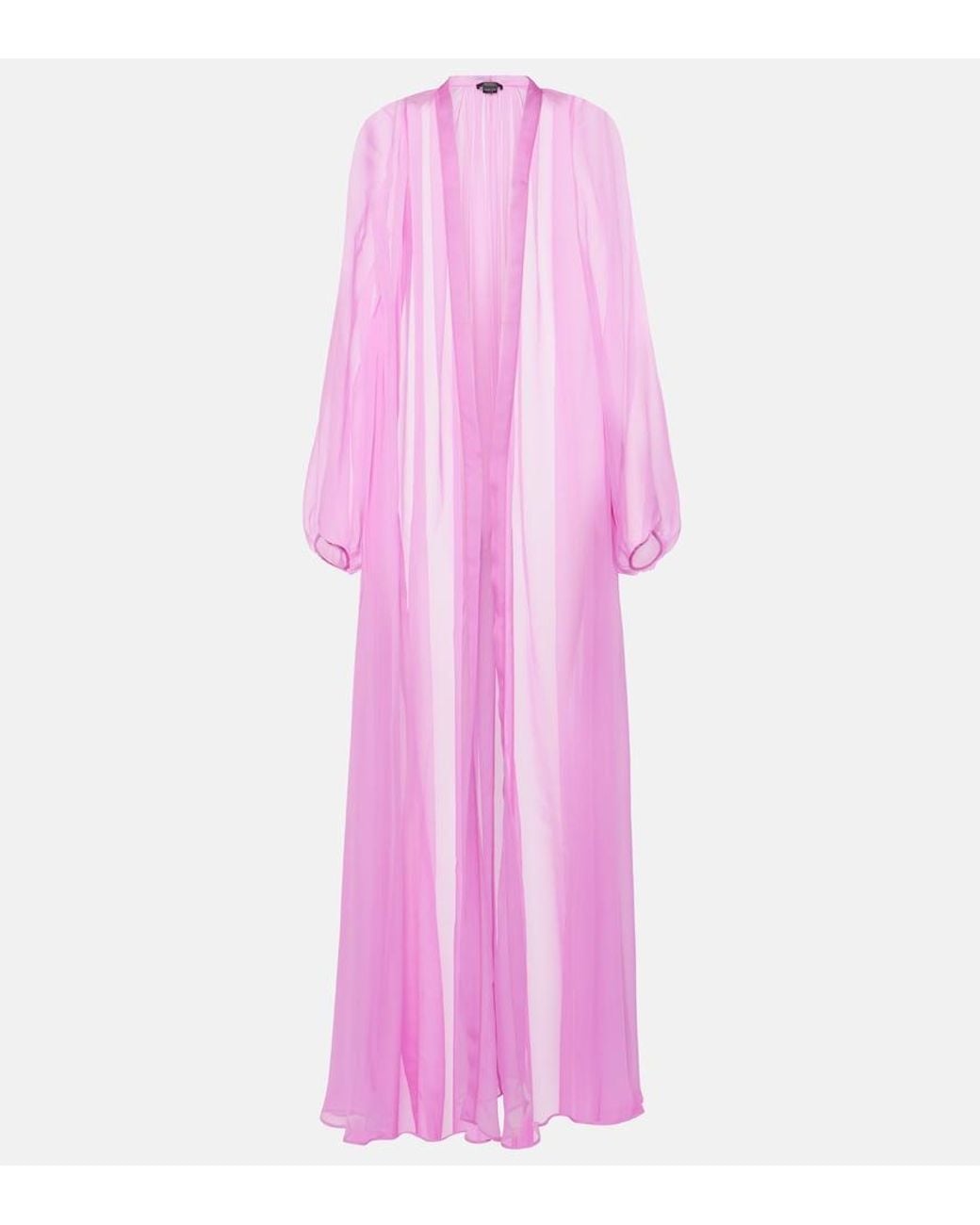 Max Mara Pink Medicea Silk Chiffon Robe
