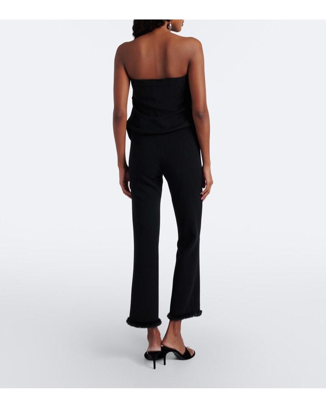 Magda Butrym Black Wool-Blend Flared Pants
