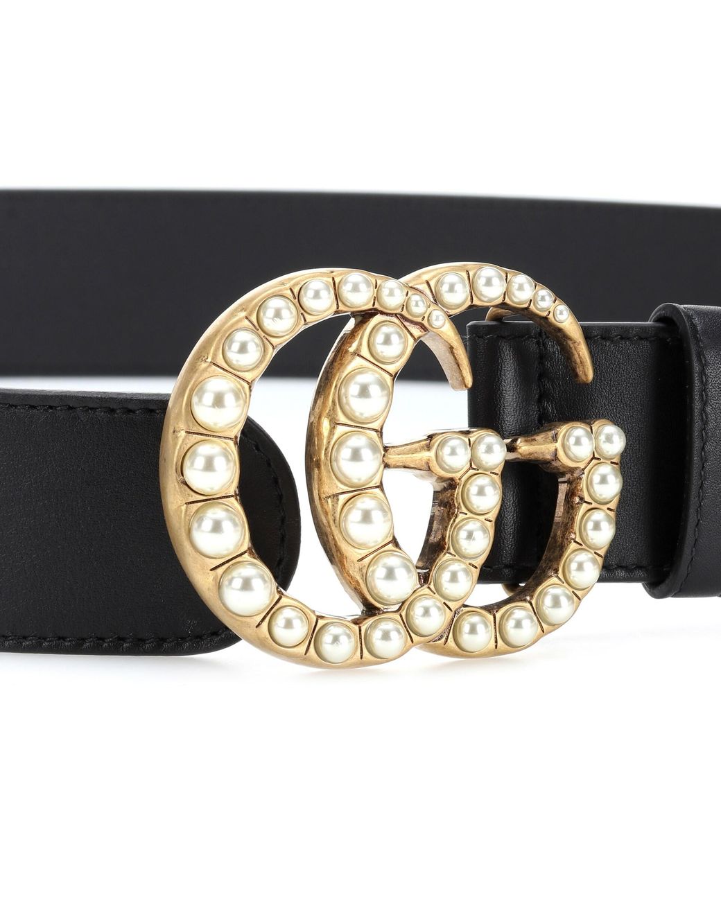 Gucci GG Embellished Leather Belt | Lyst