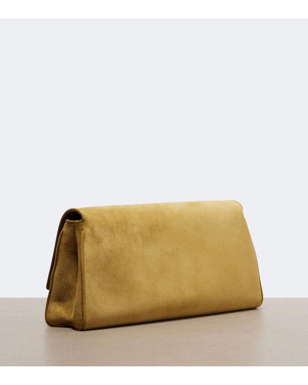 Khaite Natural Audrey Medium Suede Clutch