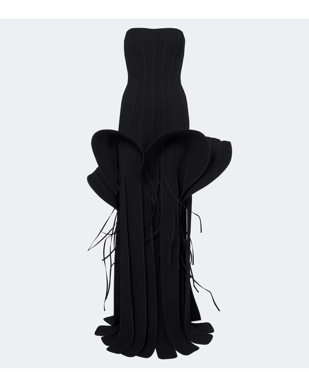 Maticevski Black Kingdom Fringed Peplum Gown