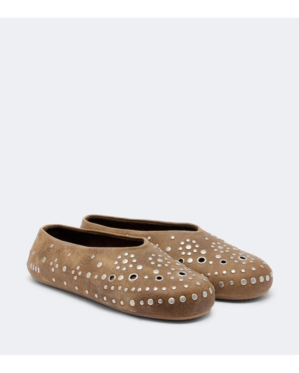 Golden Goose Deluxe Brand Brown Tierra Studded Suede Slip-On Shoes