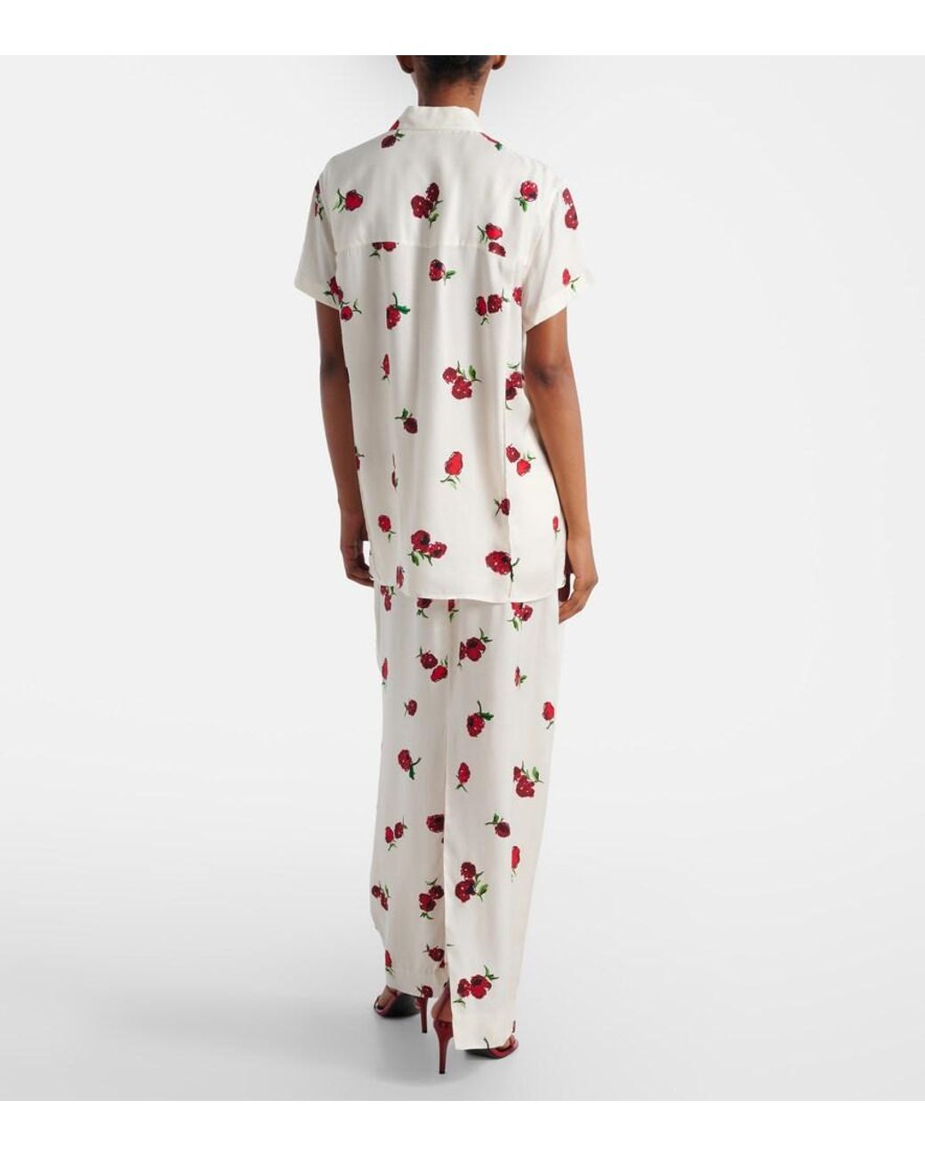 Khaite Pink Keefe Printed Twill Shirt