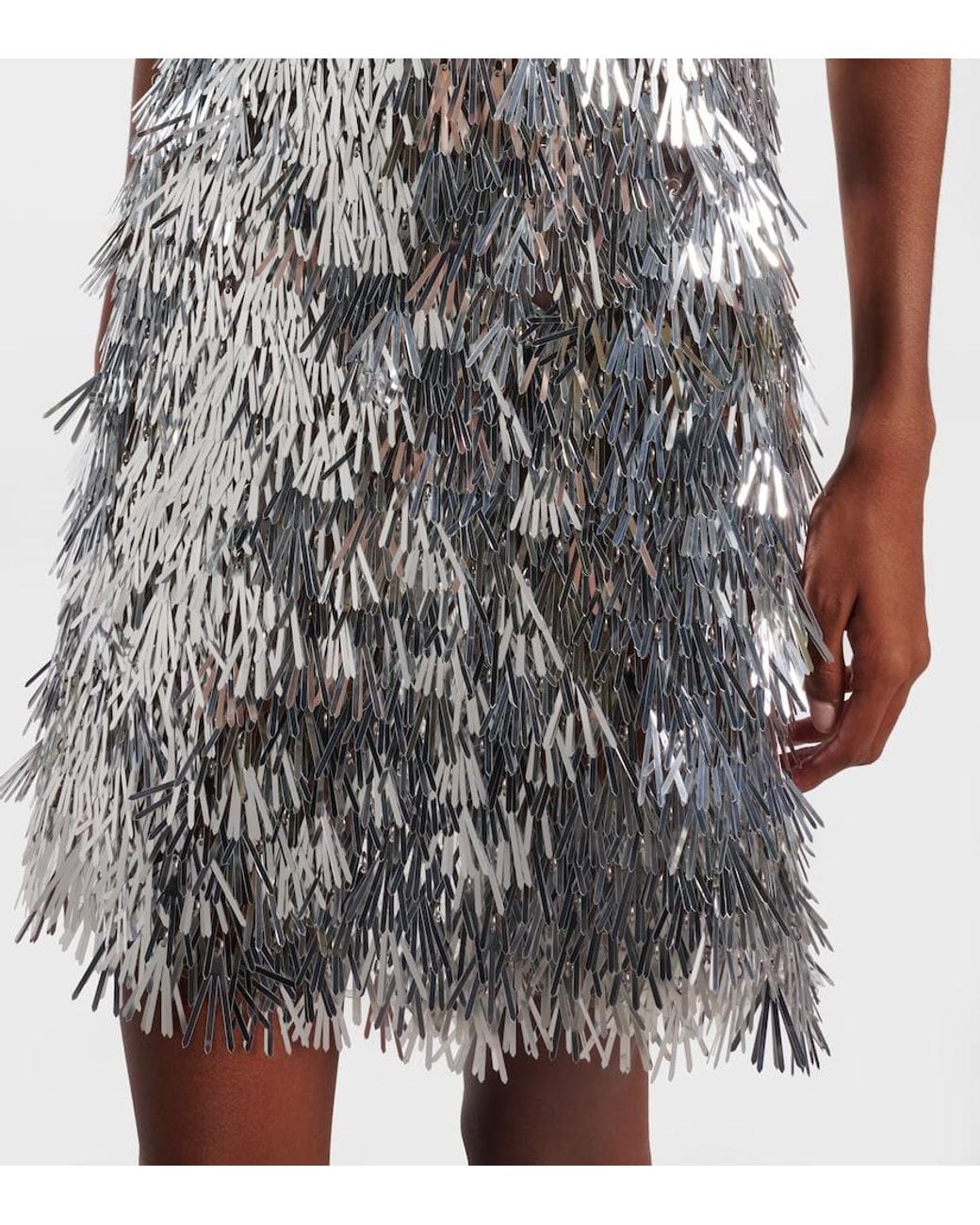 Rabanne Gray Embellished Minidress