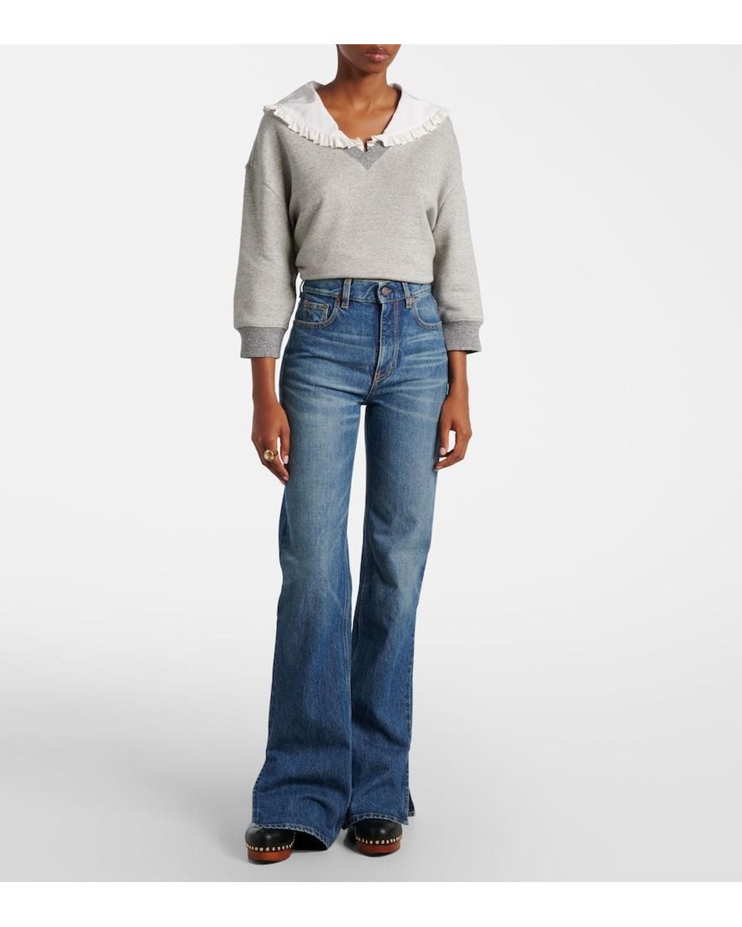 Chloé Blue High-Rise Flared Jeans