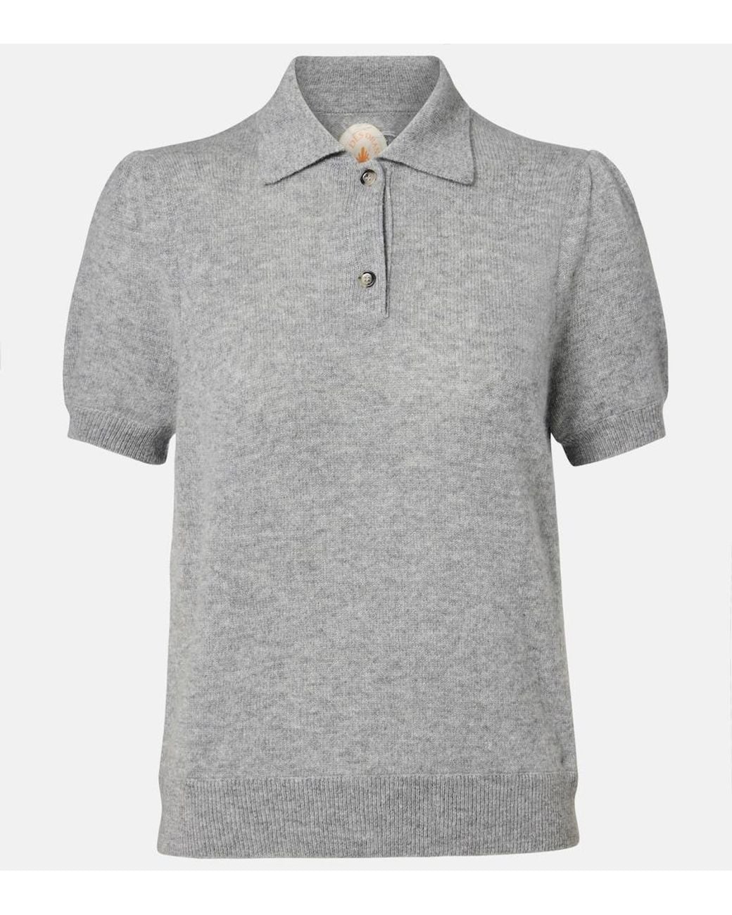 Jardin Des Orangers Gray Cashmere Polo Sweater