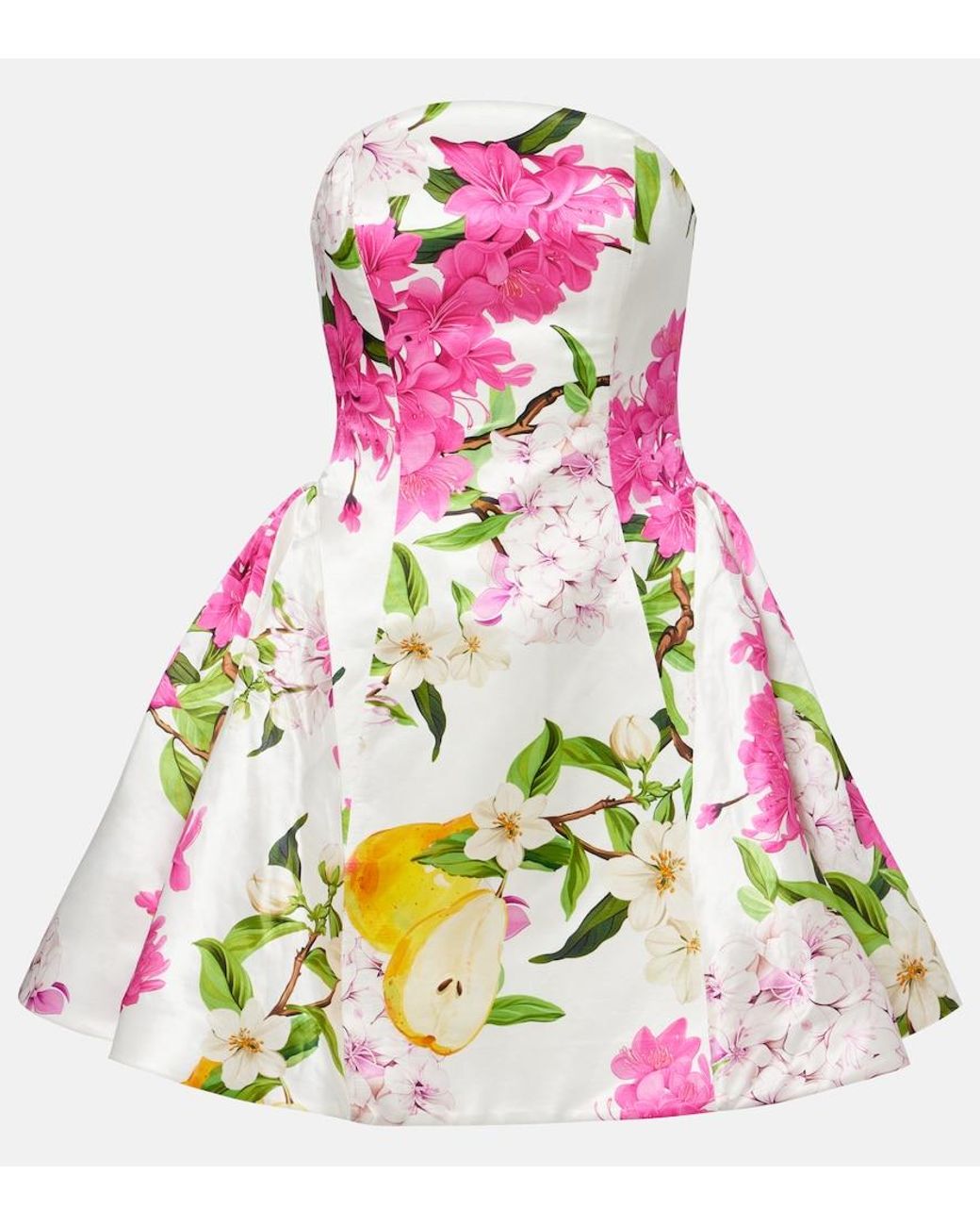 LEO LIN Pink Reese Floral Linen And Silk Minidress