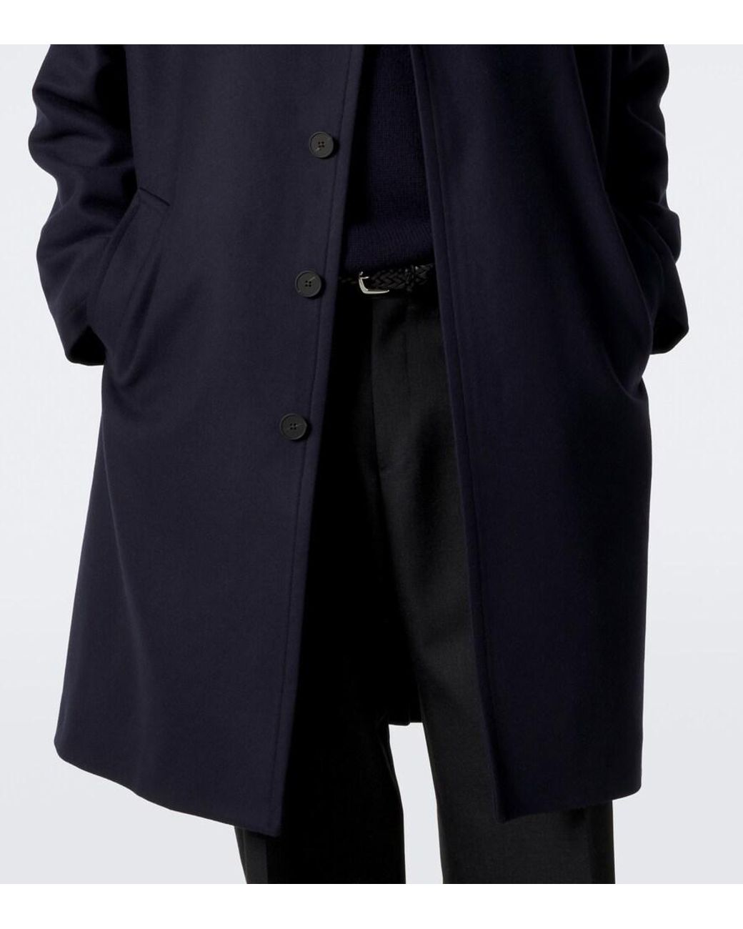 Studio Nicholson Blue Ady Wool-Blend Overcoat for men