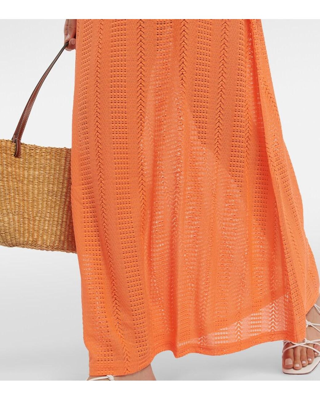 Melissa Odabash Orange Maeva Halter-Neck Maxi Dress