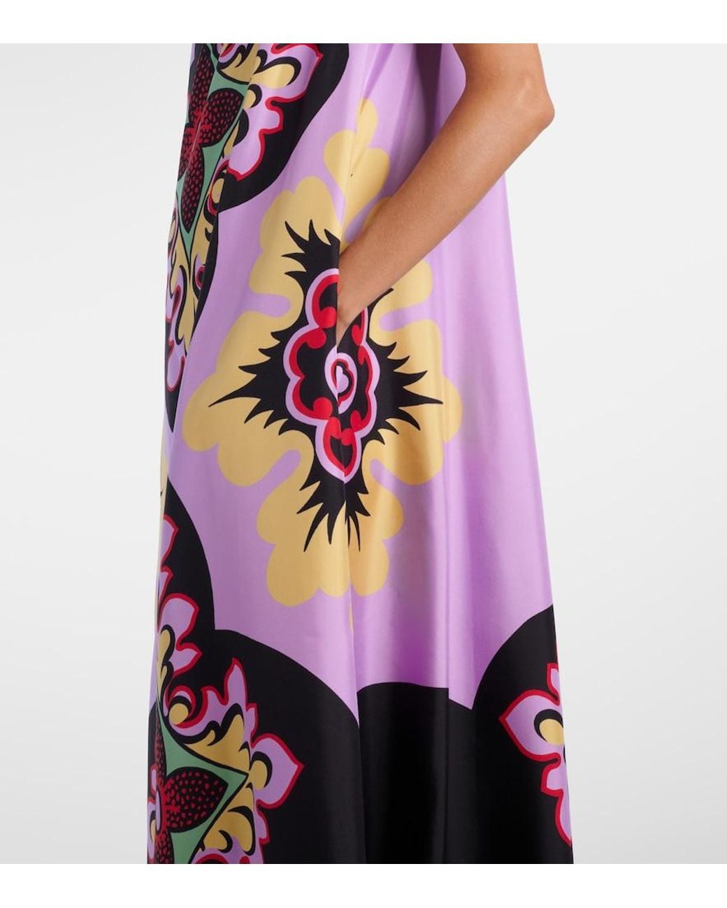 LaDoubleJ White Roy Printed Silk Twill Maxi Dress