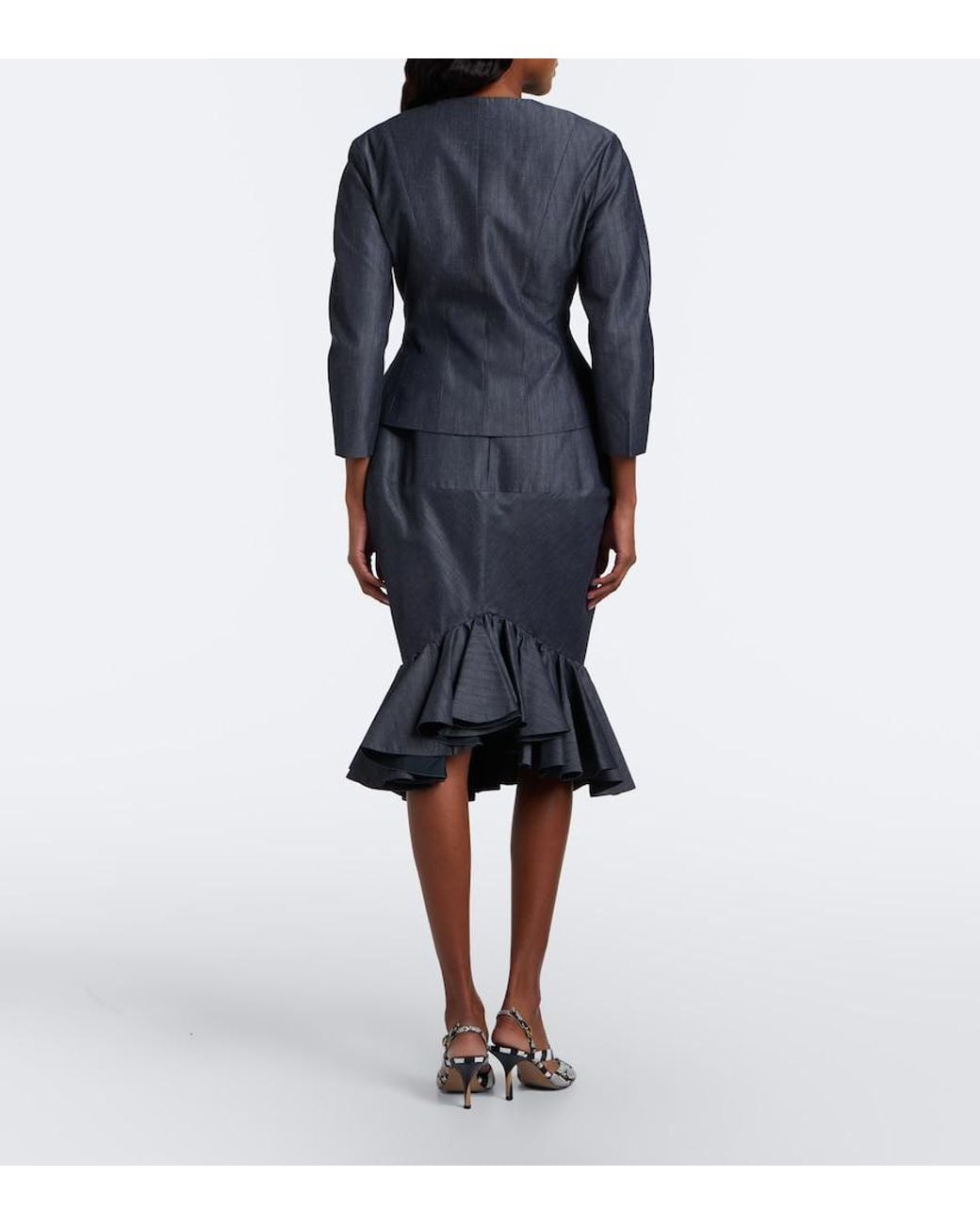 Jacquemus Gray Palmier Cotton And Mohair-Blend Midi Skirt