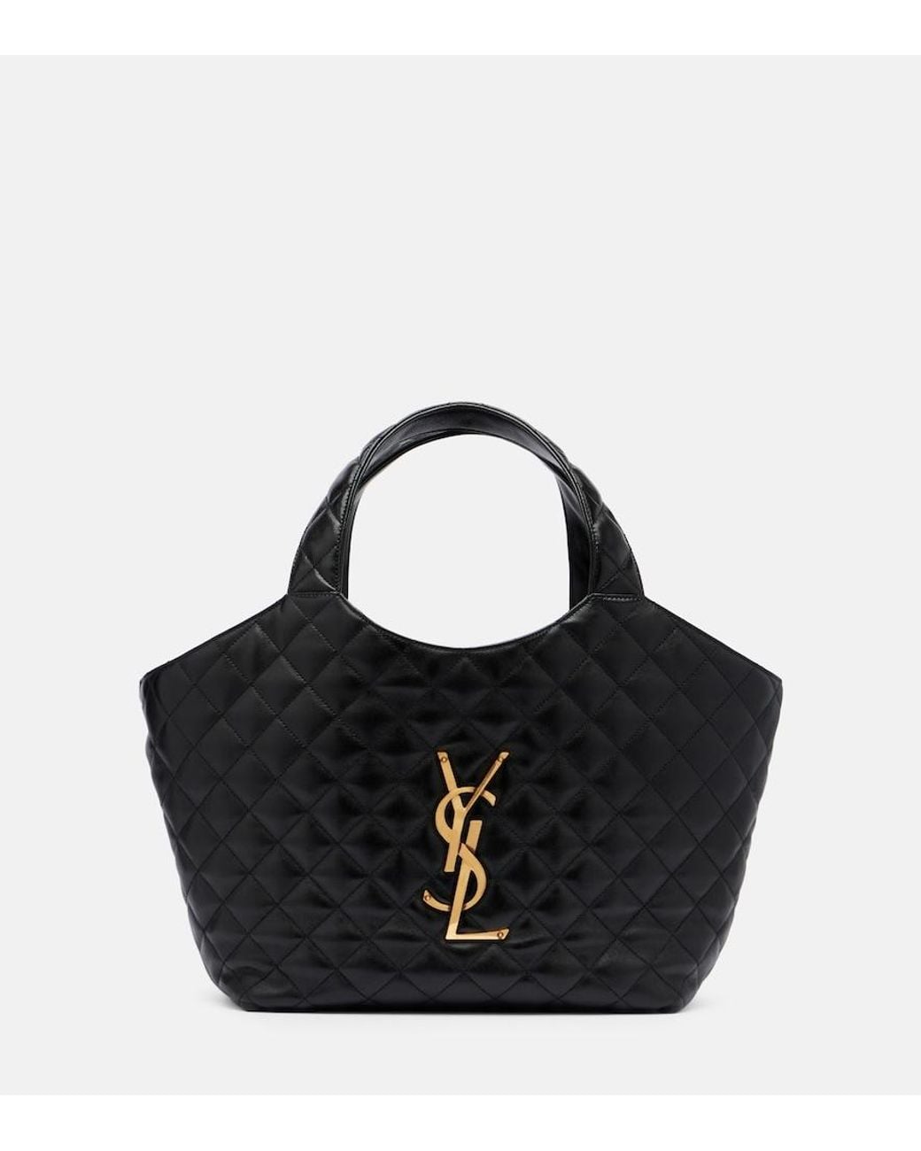 Saint Laurent Black Icare Medium Quilted Leather Shopper