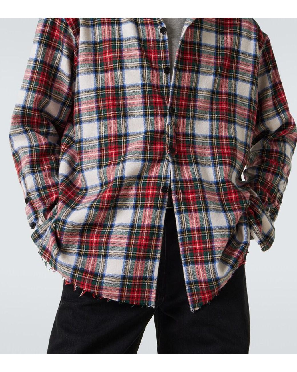 Greg Lauren Red Plaid Cotton Shirt for men