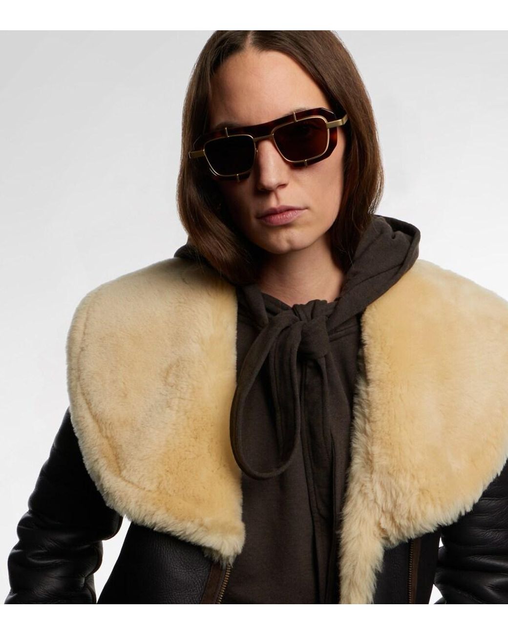 J.W. Anderson Brown Rectangular Sunglasses