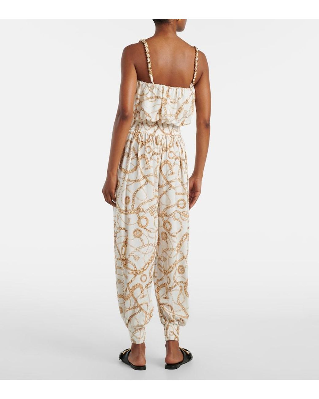 Balmain Natural Chain Printed Jumpsuit