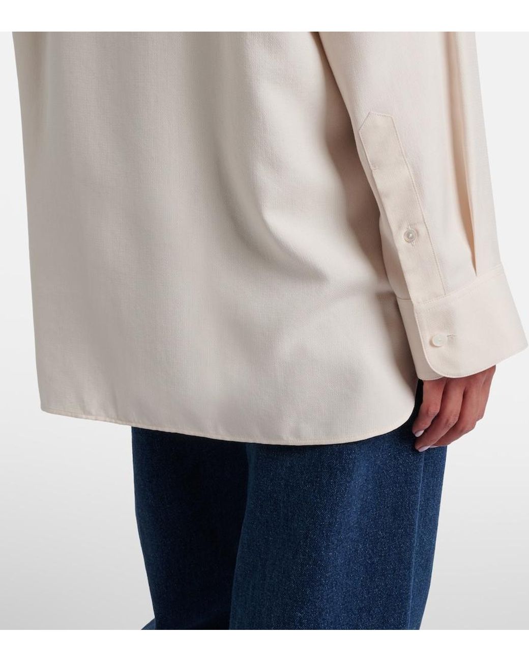 The Row White Sisilia Silk Shirt