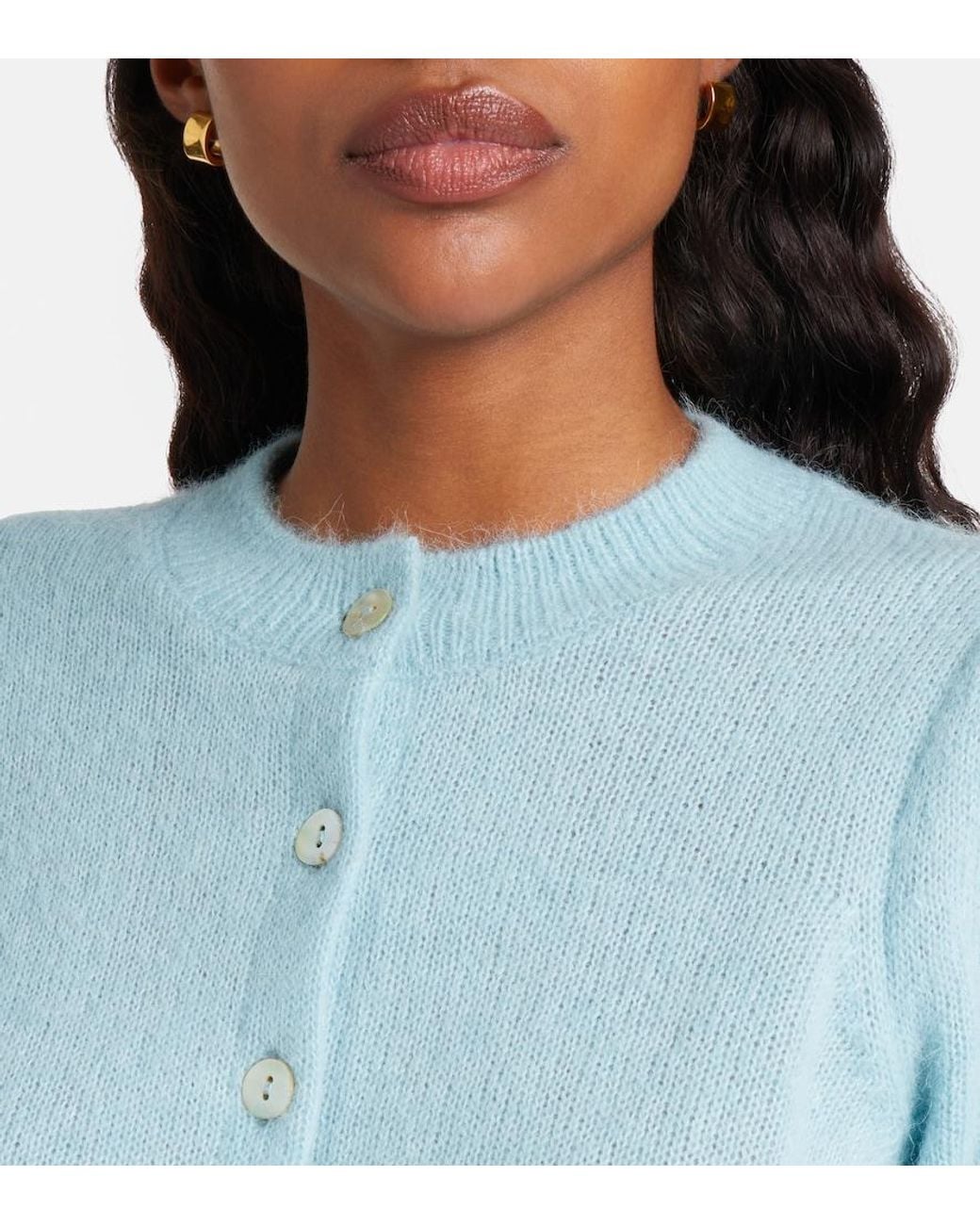 Doen Blue Anisa Alpaca And Wool-Blend Cardigan