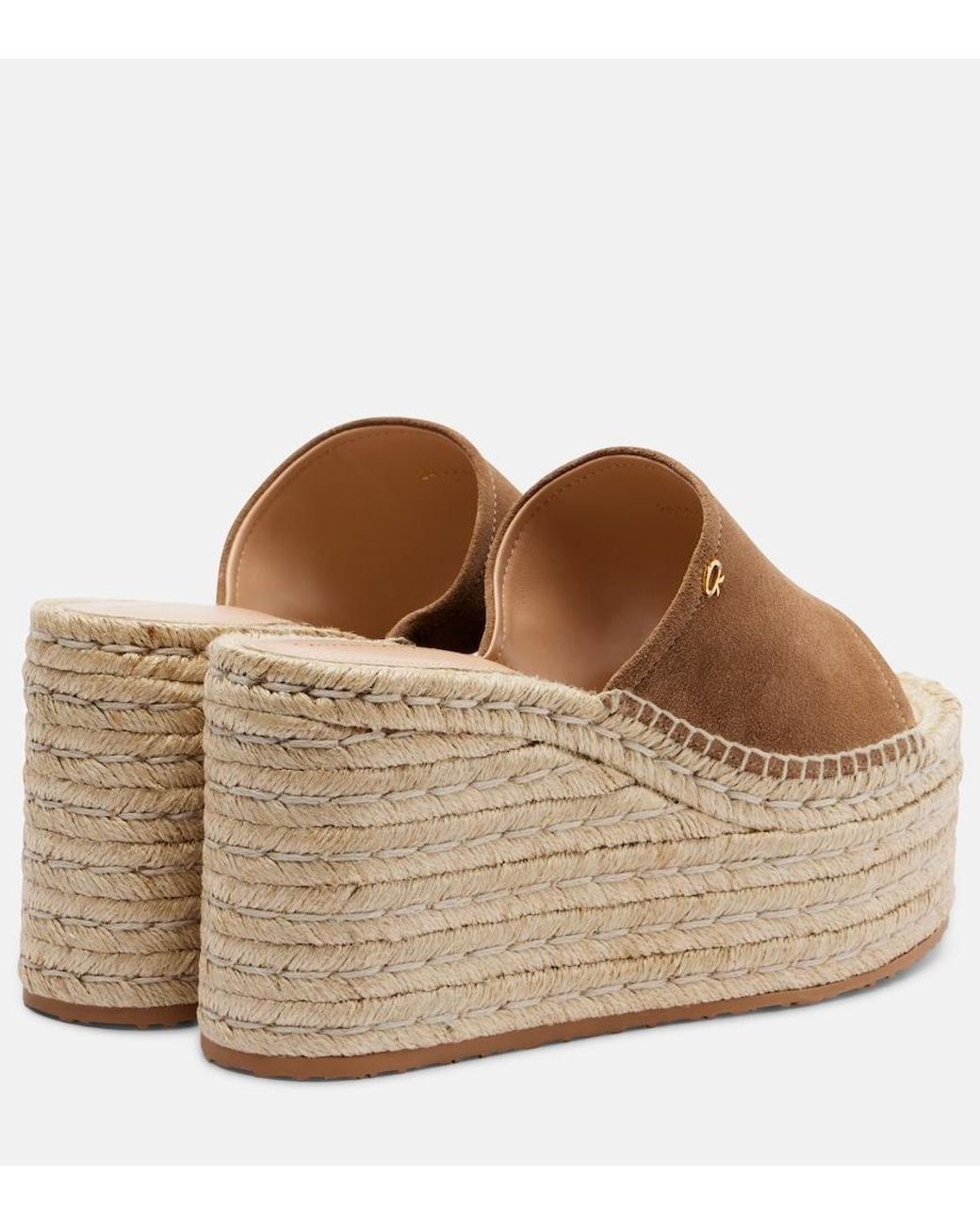 Gianvito Rossi Brown Suede Espadrille Wedges