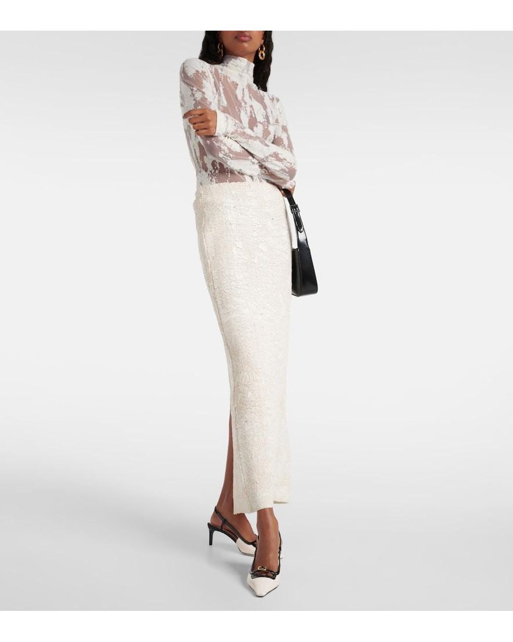 Roger Vivier White Patent Leather Slingback Flats