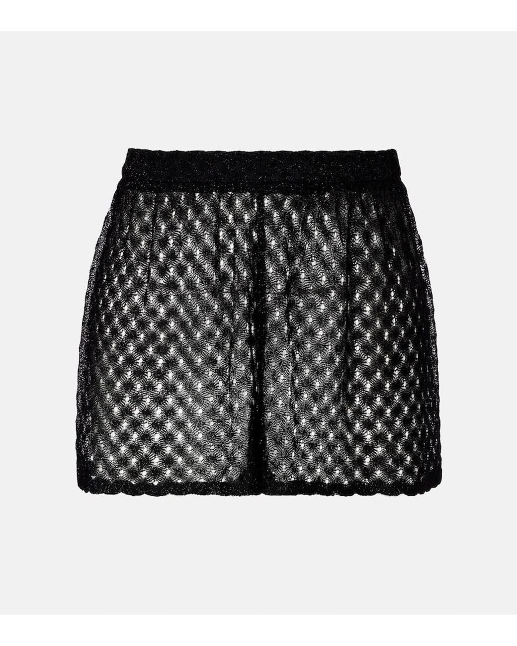 Missoni Black Crochet Lame Shorts