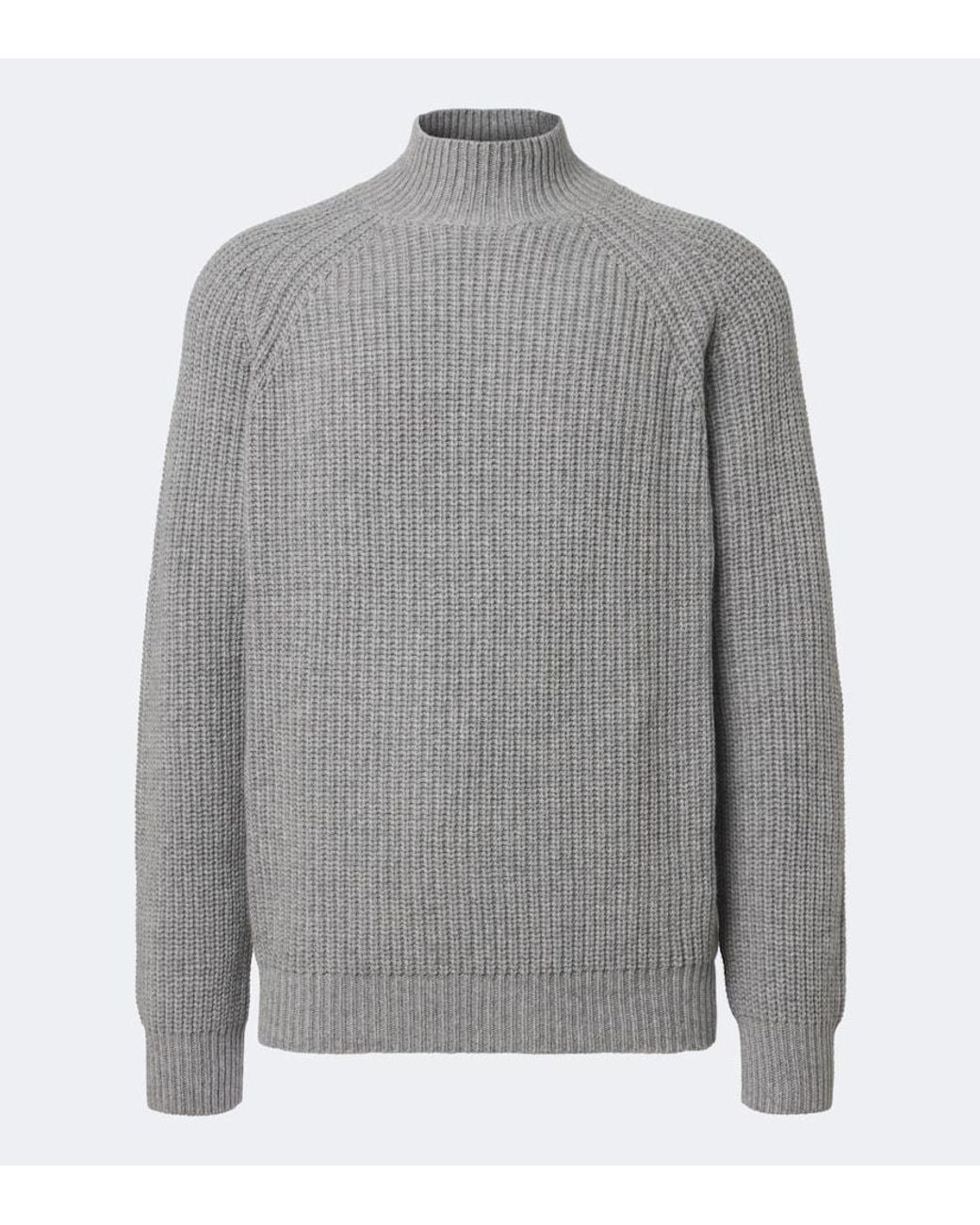Allude Gray Wool And Cashmere Turtleneck Sweater for men