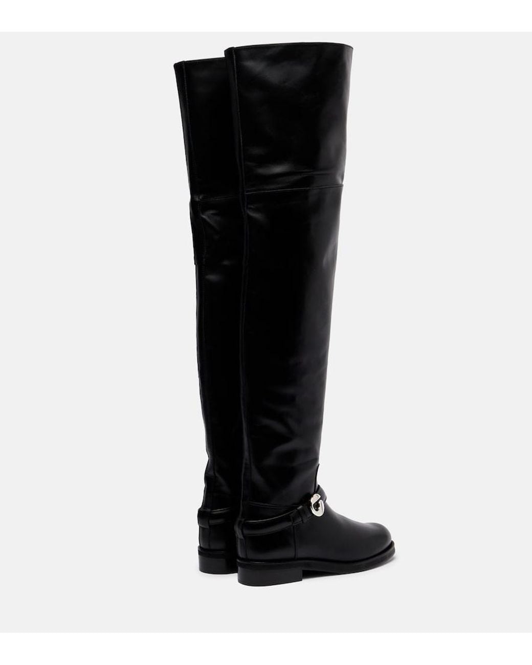 Coperni Black Logo Leather Over-The-Knee Boots