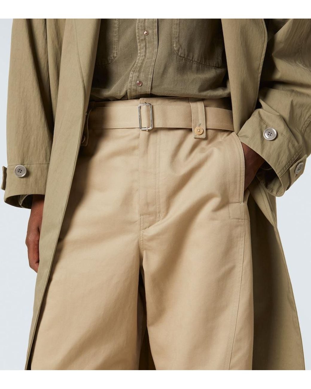 Lemaire Natural Twisted Cotton And Linen Twill Pants for men