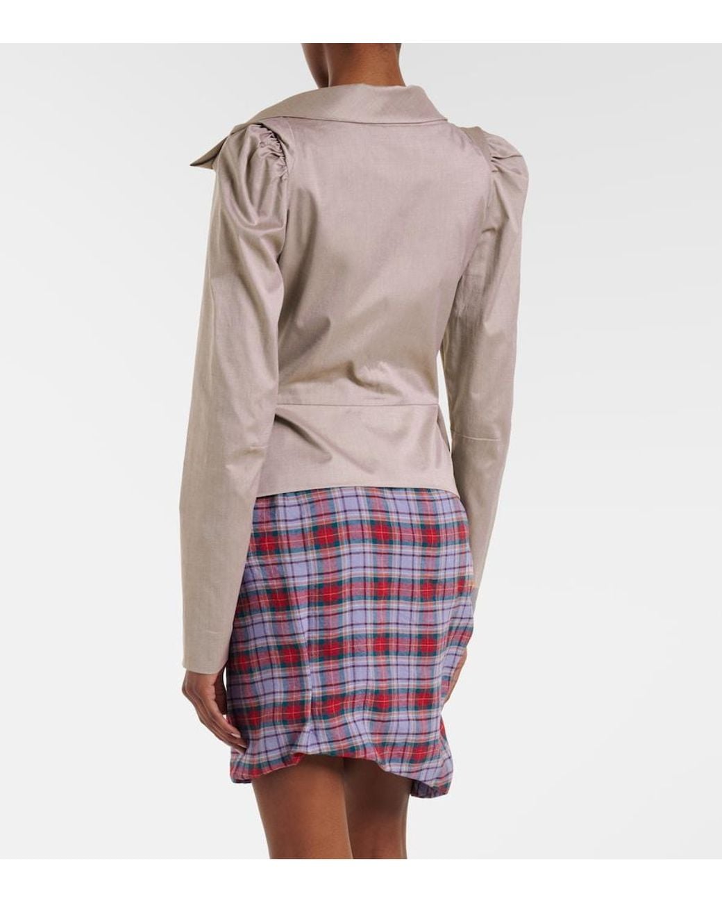 Vivienne Westwood Natural Monday Peplum Cotton Poplin Shirt