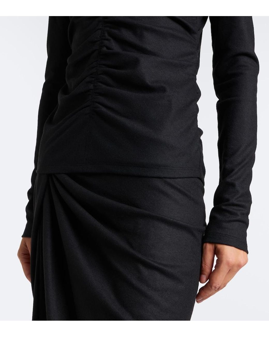 Isabel Marant Black Delesa Ruched Jersey Top