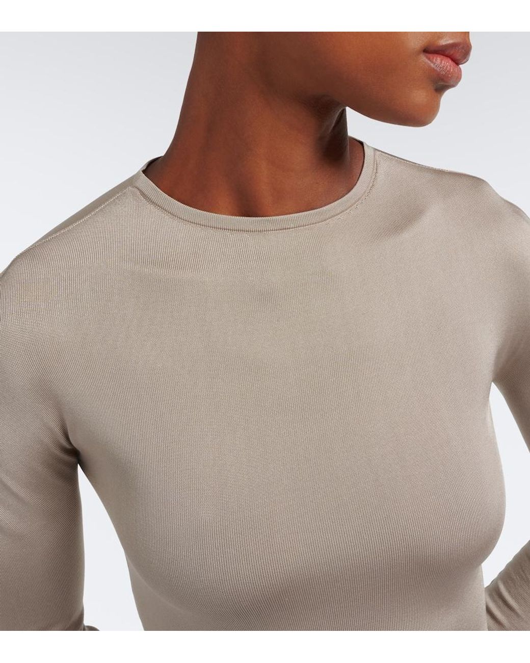 Alaïa Natural Silk-Blend Bodysuit
