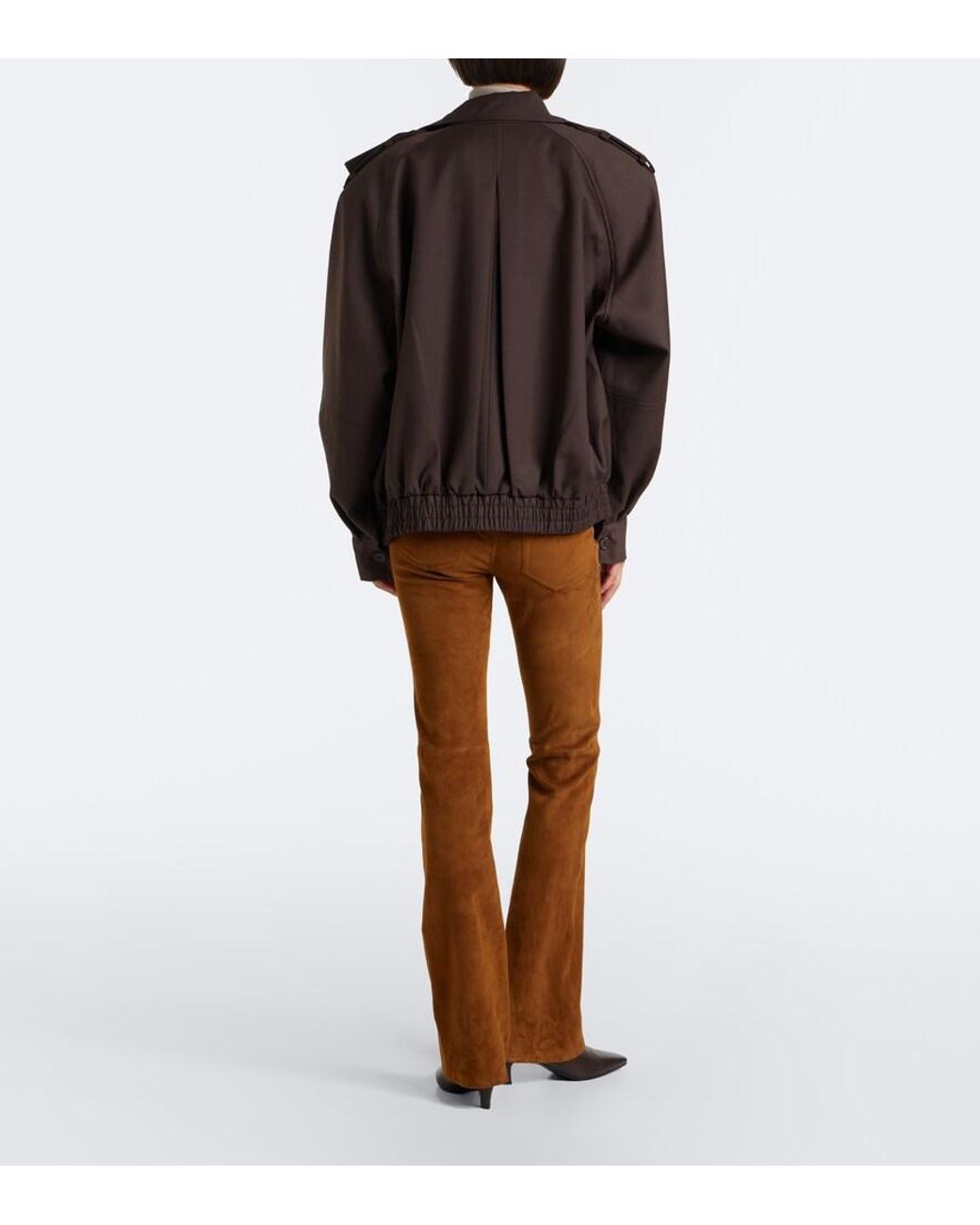 FRAME Brown Rodeo Suede Flared Pants