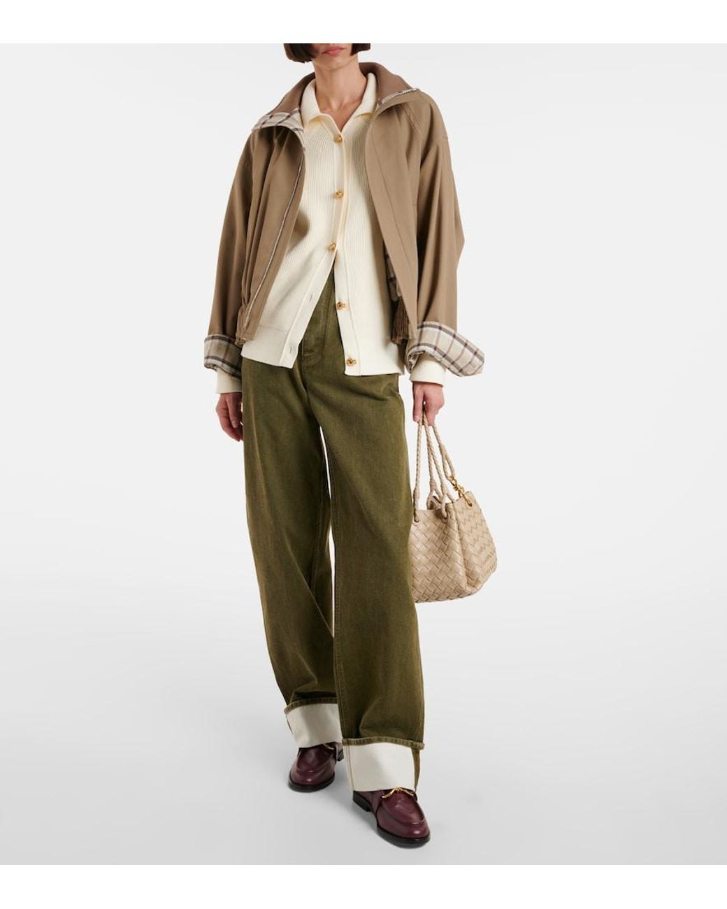 Bottega Veneta Natural Parachute Medium Leather Tote Bag