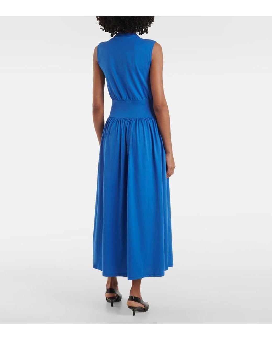 Totême Blue Cotton Jersey Midi Dress