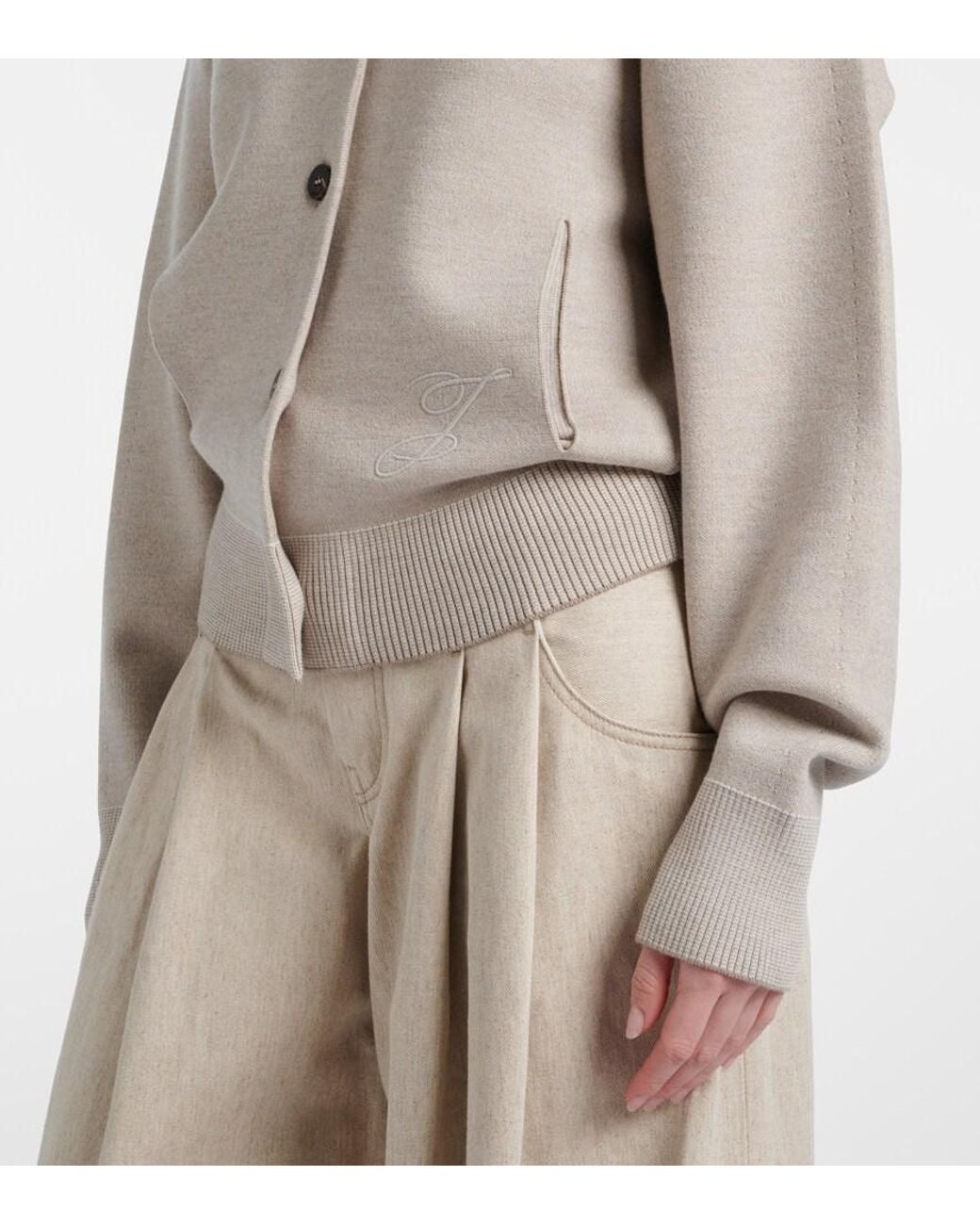 Jacquemus Natural Lavande Wool-Blend Cardigan