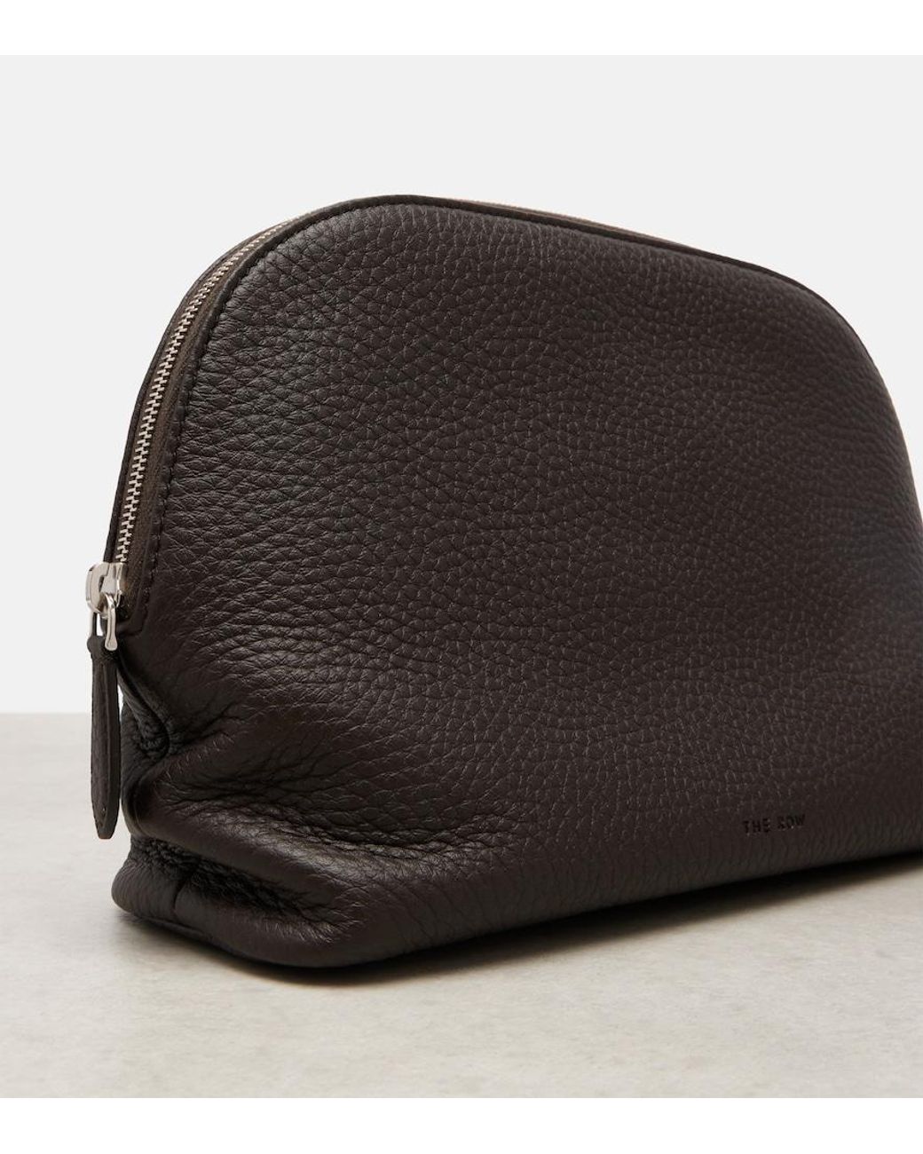 The Row Black Agnes Leather Pouch