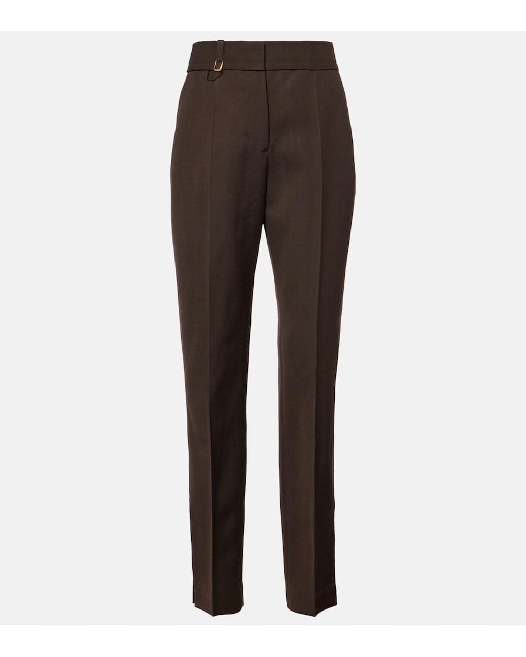 Jacquemus Brown Tibau High-Rise Straight Pants