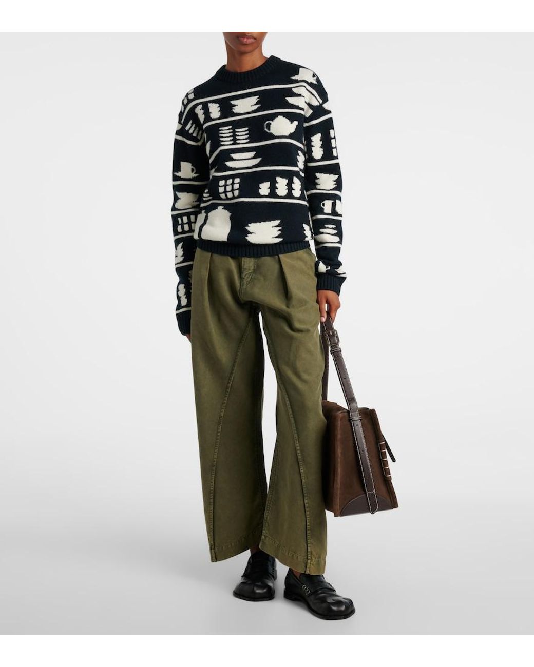 J.W. Anderson Black Jacquard Wool Sweater