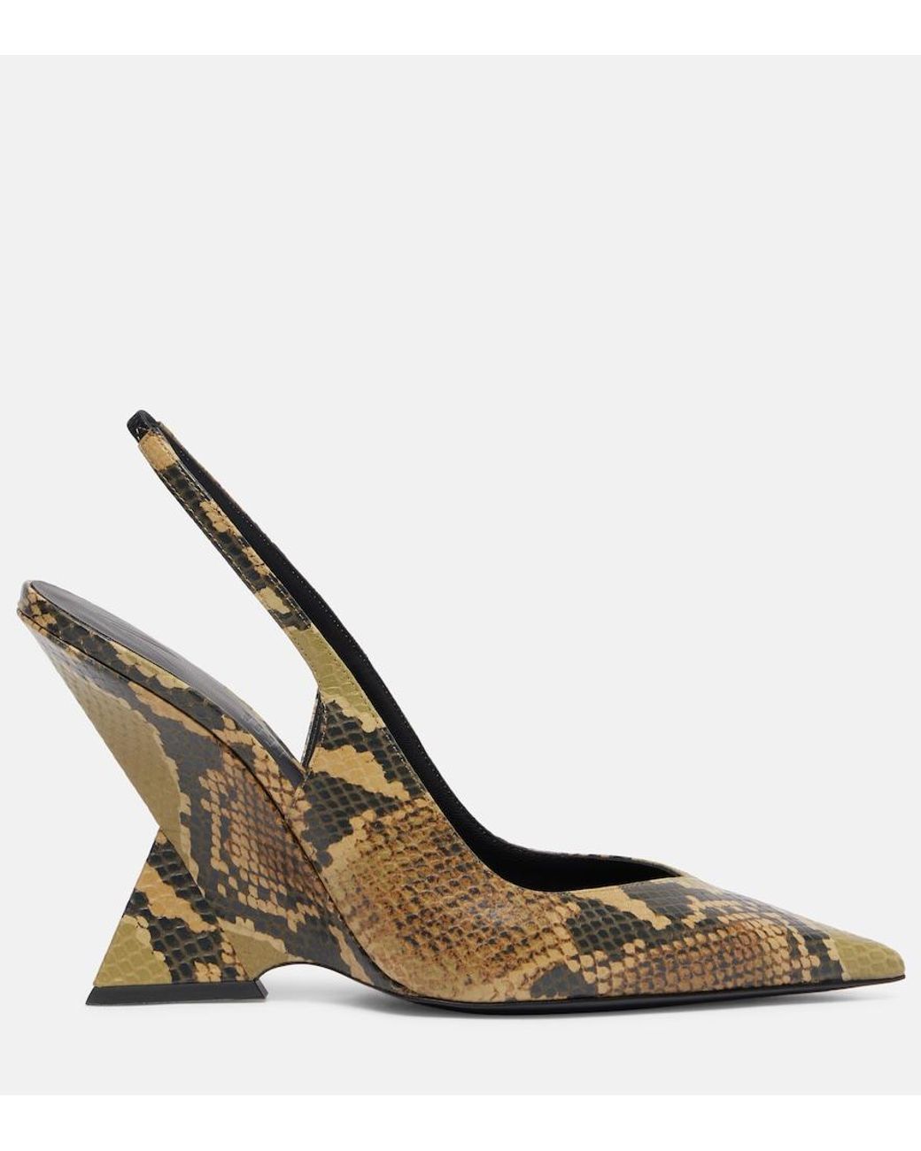 The Attico Brown Cheope 105 Leather Slingback Mules