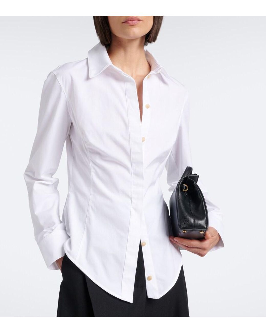 Jacquemus White Triangle Cotton Poplin Shirt