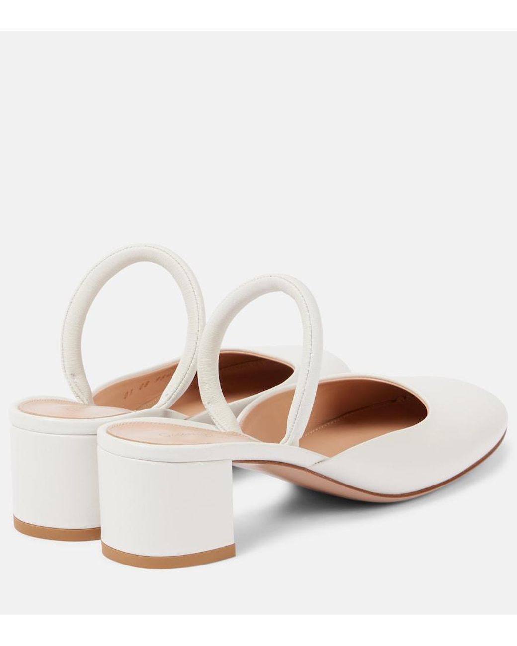 Gianvito Rossi White Tivoli 45 Leather Mules