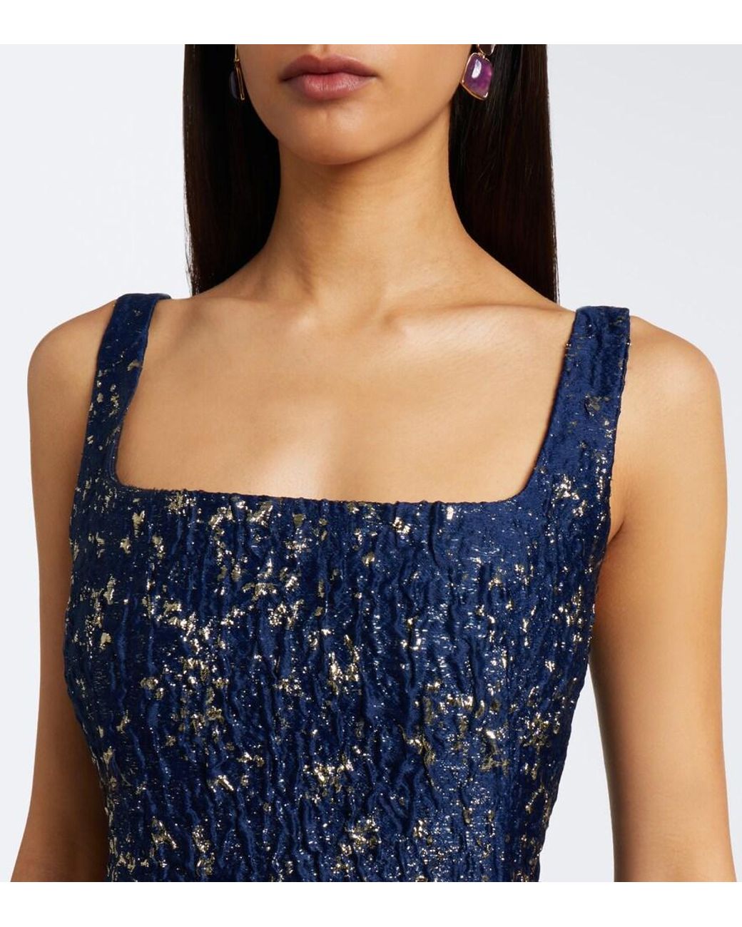 Jonathan Simkhai Blue Virette Jacquard Cocktail Dress