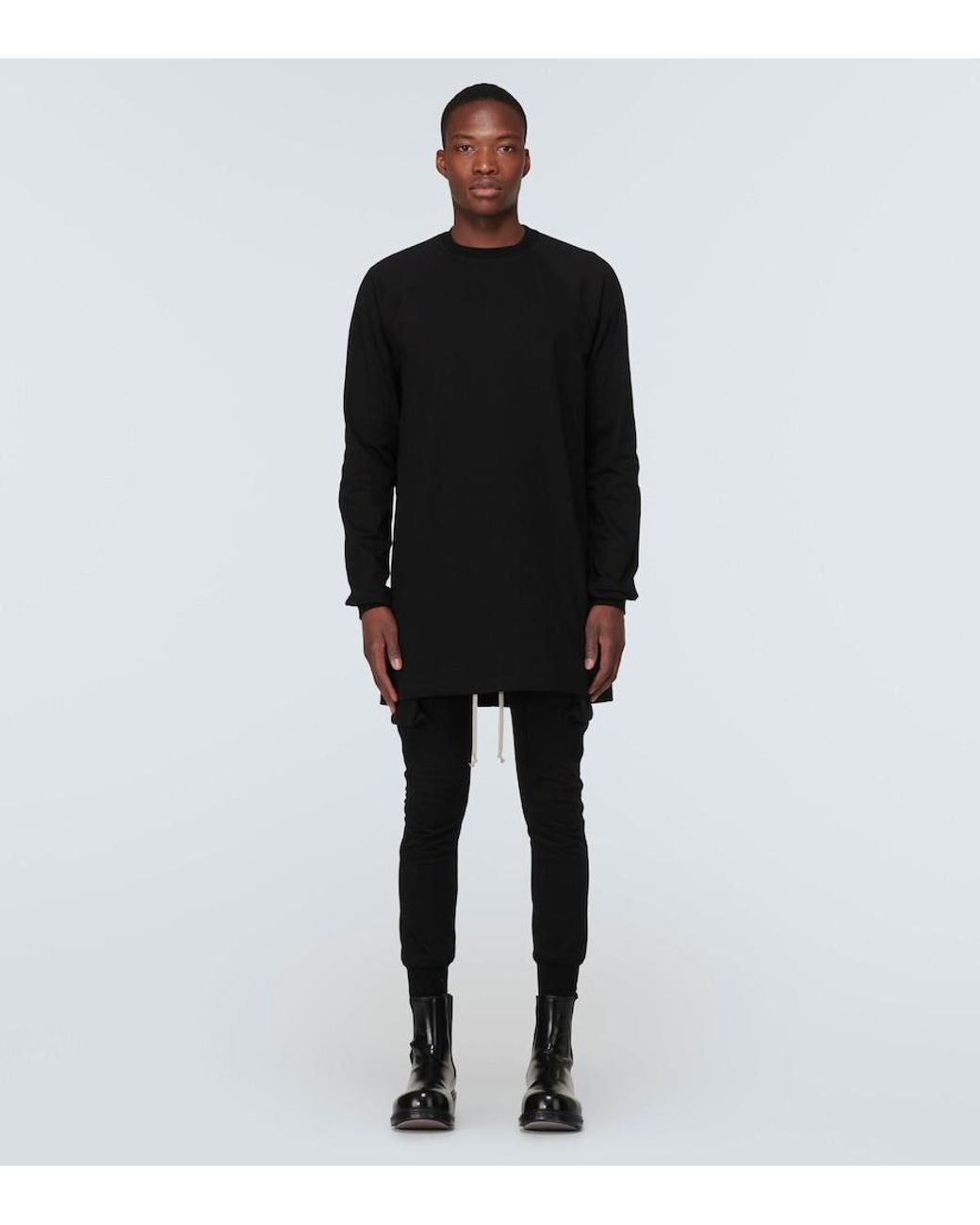 Rick Owens Black Baseball Cotton Jersey Sweatshirt for men