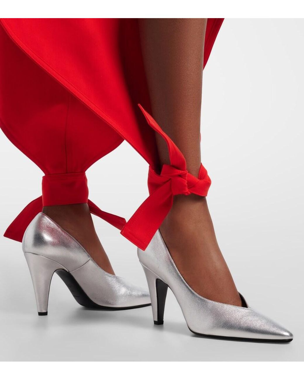 Alaïa White Metallic Leather Pumps