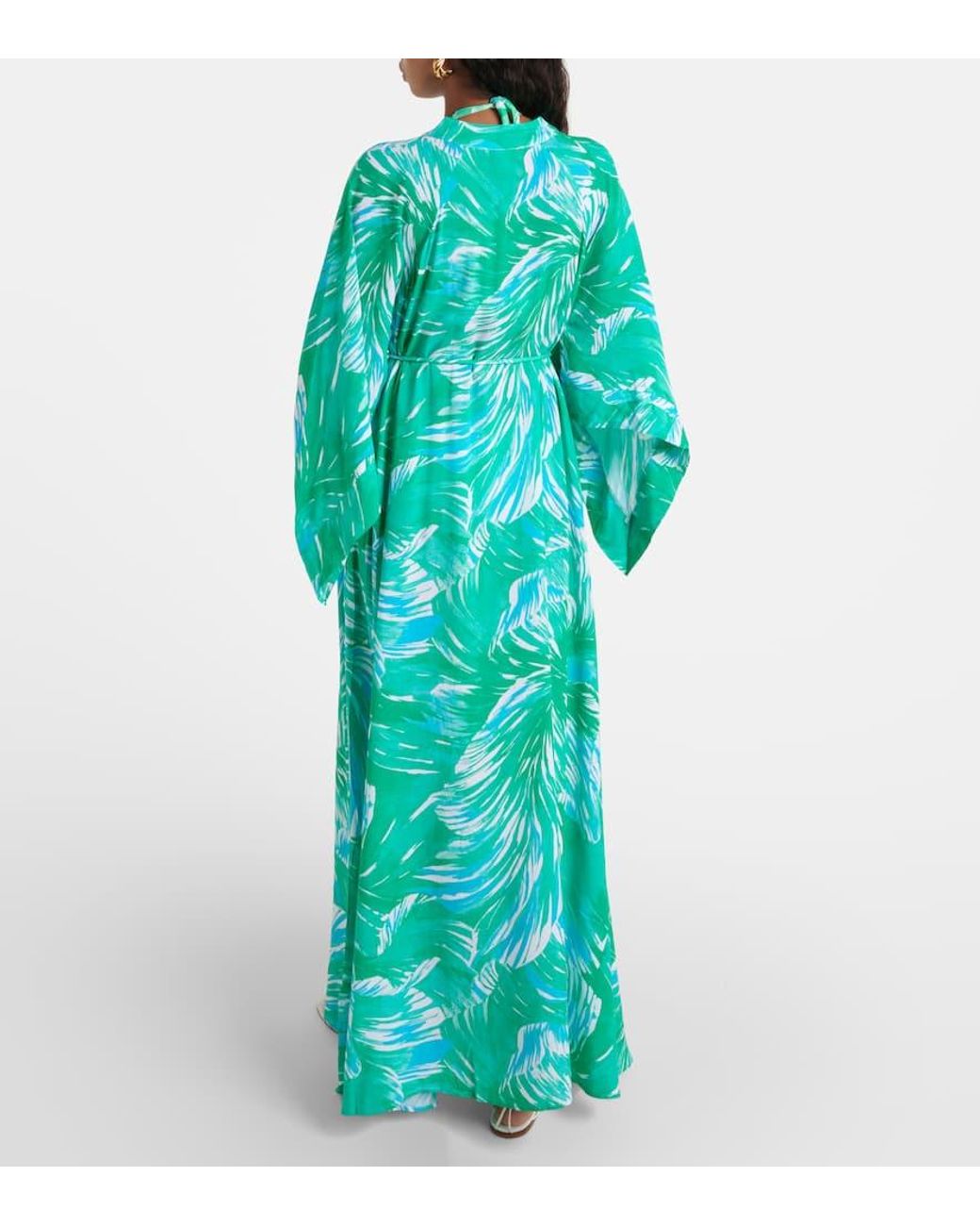 Melissa Odabash Green Edith Printed Kaftan