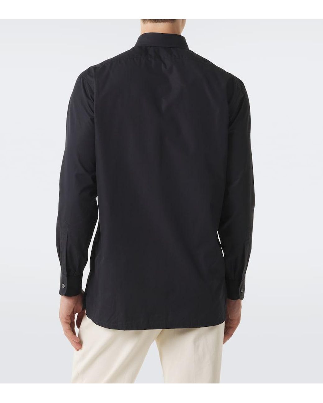 Charvet Blue Cotton Poplin Shirt for men