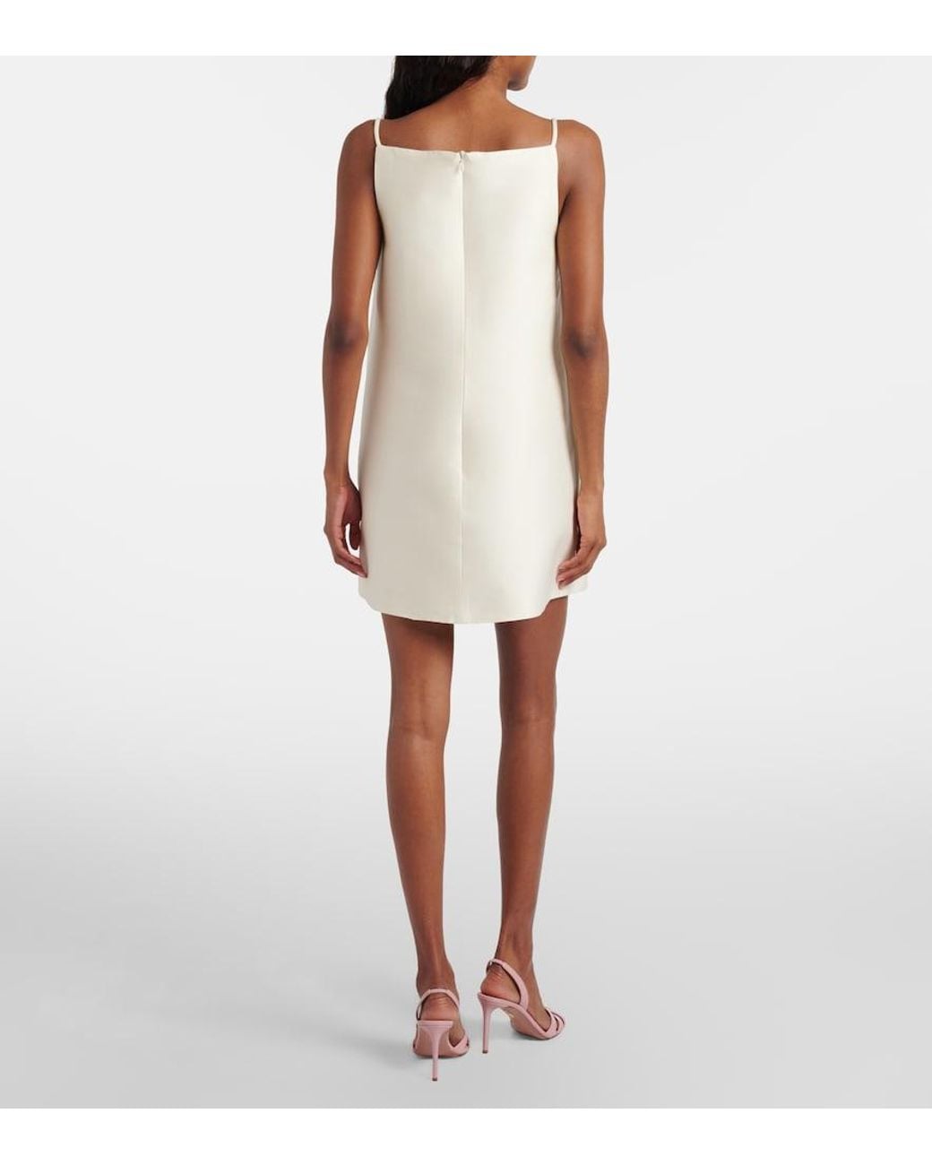 LEO LIN Green Leia Embellished Wool And Silk Minidress