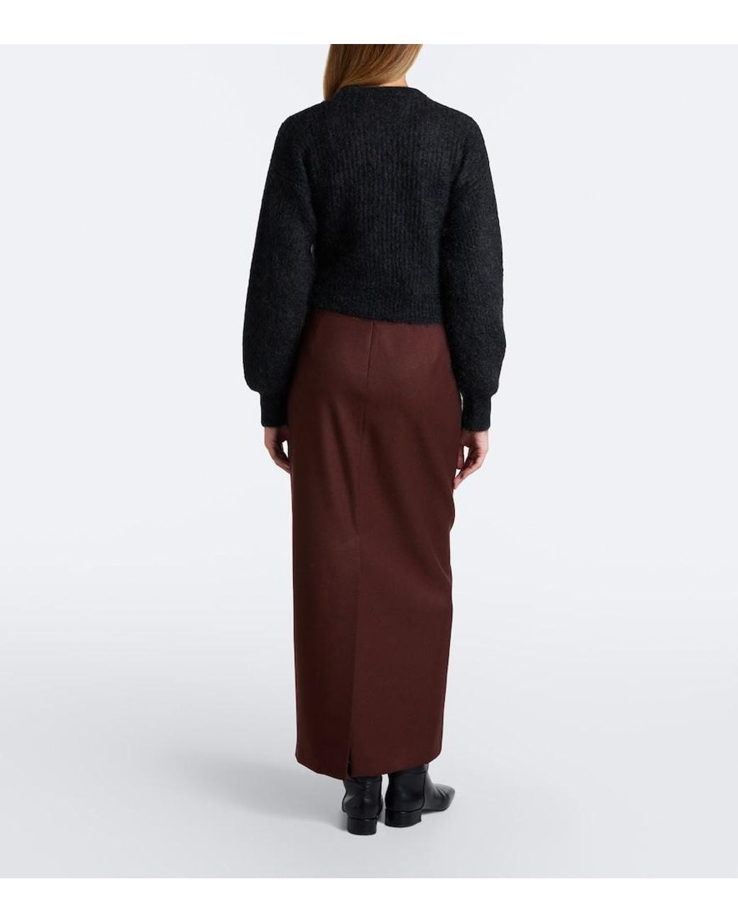 Max Mara Purple Virgin Wool Maxi Skirt